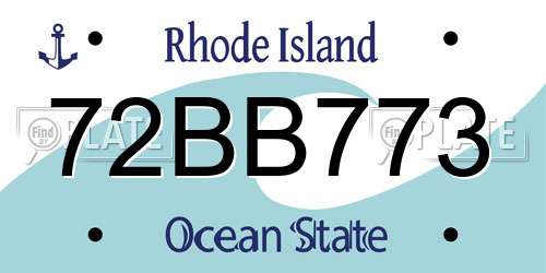 72BB773 Rhode Island License Plate