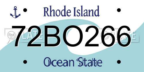 72BO266 Rhode Island License Plate
