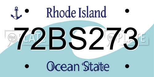 72BS273 Rhode Island License Plate