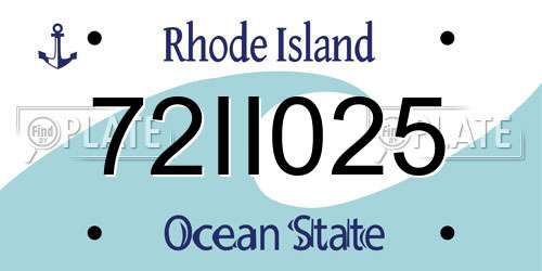 72II025 Rhode Island License Plate
