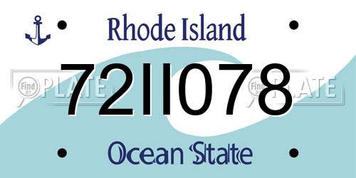 72II078 Rhode Island License Plate
