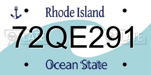 72QE291 Rhode Island License Plate