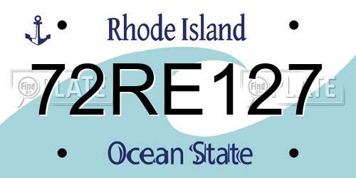 72RE127 Rhode Island License Plate