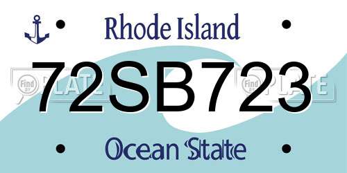 72SB723 Rhode Island License Plate