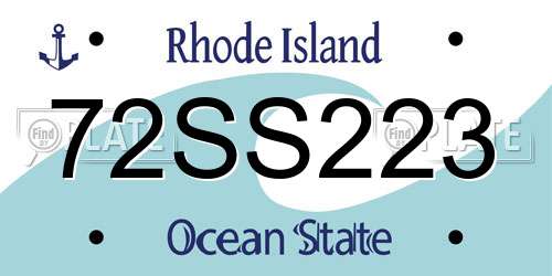 72SS223 Rhode Island License Plate