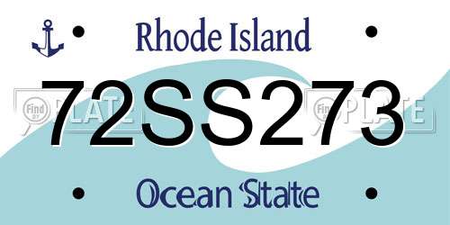 72SS273 Rhode Island License Plate