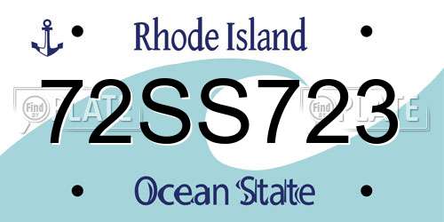 72SS723 Rhode Island License Plate