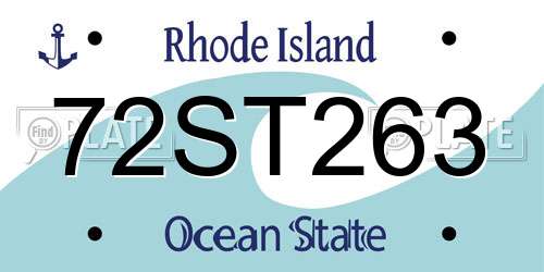 72ST263 Rhode Island License Plate