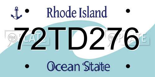 72TD276 Rhode Island License Plate
