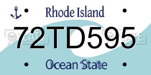 72TD595 Rhode Island License Plate
