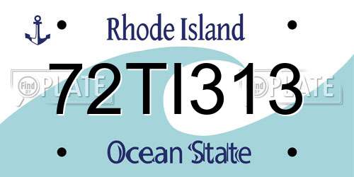 72TI313 Rhode Island License Plate