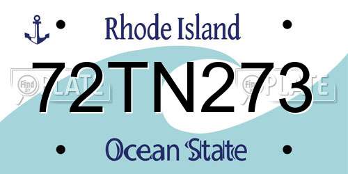 72TN273 Rhode Island License Plate