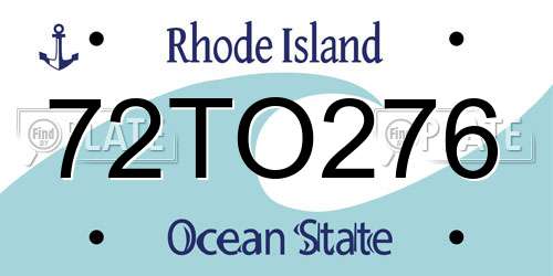 72TO276 Rhode Island License Plate