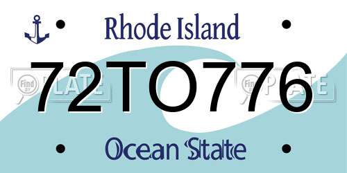 72TO776 Rhode Island License Plate