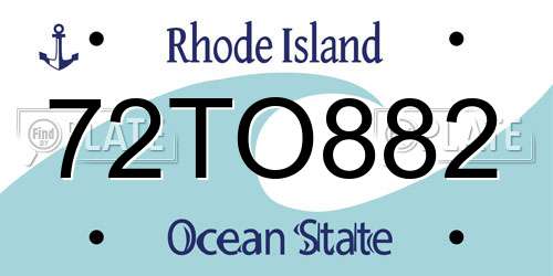 72TO882 Rhode Island License Plate