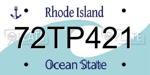72TP421 Rhode Island License Plate
