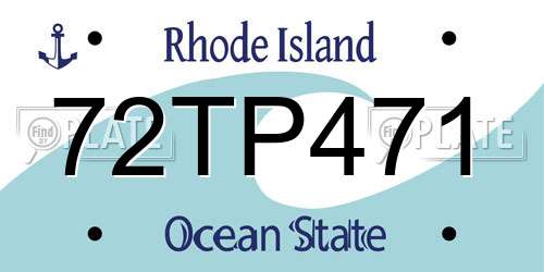 72TP471 Rhode Island License Plate