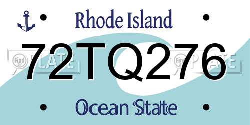 72TQ276 Rhode Island License Plate
