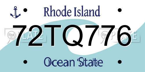 72TQ776 Rhode Island License Plate