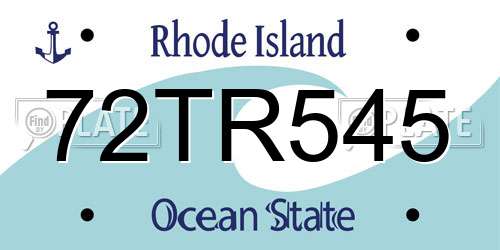 72TR545 Rhode Island License Plate