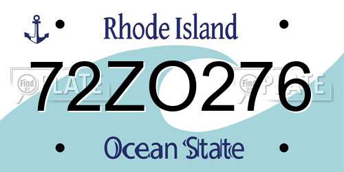 72ZO276 Rhode Island License Plate