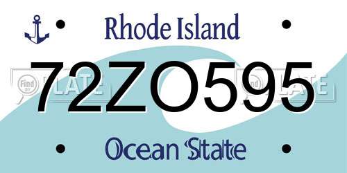 72ZO595 Rhode Island License Plate