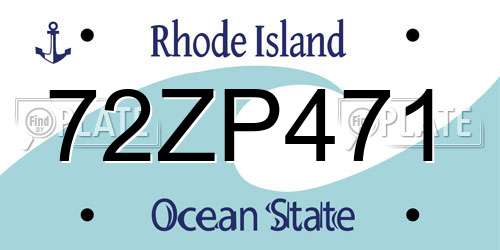 72ZP471 Rhode Island License Plate