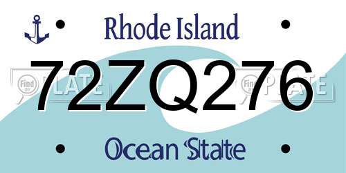 72ZQ276 Rhode Island License Plate