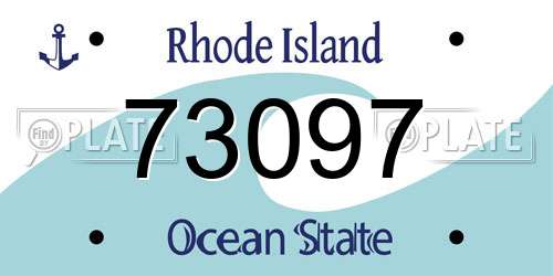 73097 Rhode Island License Plate