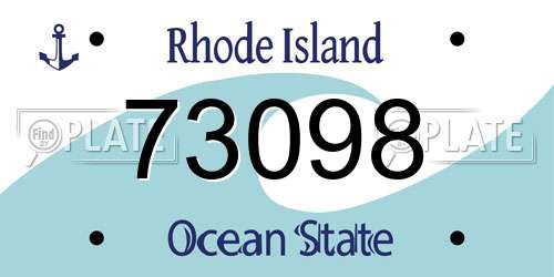 73098 Rhode Island License Plate
