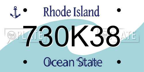 730K38 Rhode Island License Plate