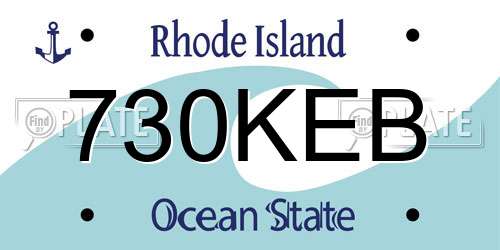 730KEB Rhode Island License Plate