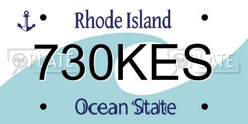 730KES Rhode Island License Plate
