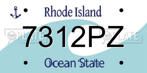 7312PZ Rhode Island License Plate