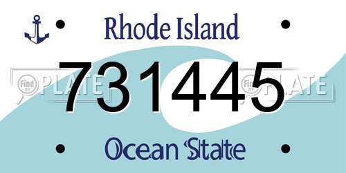 731445 Rhode Island License Plate