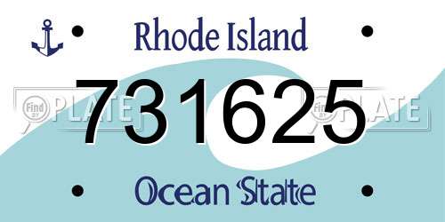 731625 Rhode Island License Plate