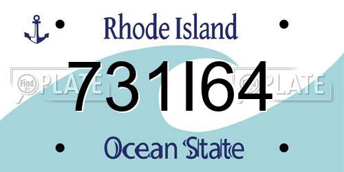 731I64 Rhode Island License Plate