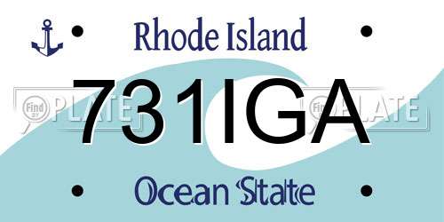 731IGA Rhode Island License Plate