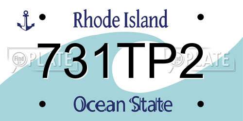 731TP2 Rhode Island License Plate
