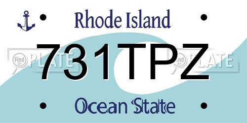 731TPZ Rhode Island License Plate