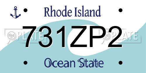 731ZP2 Rhode Island License Plate