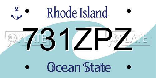 731ZPZ Rhode Island License Plate