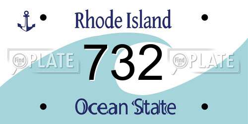 732 Rhode Island License Plate