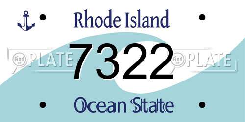 7322 Rhode Island License Plate