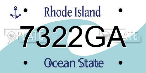 7322GA Rhode Island License Plate