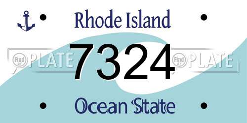 7324 Rhode Island License Plate