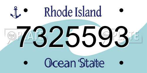 7325593 Rhode Island License Plate