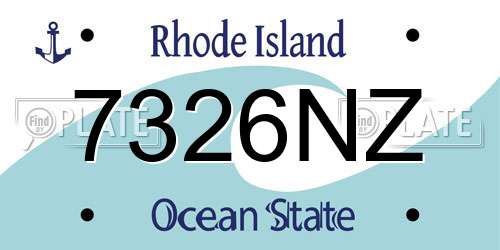 7326NZ Rhode Island License Plate