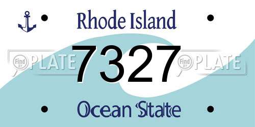 7327 Rhode Island License Plate