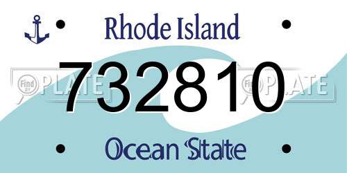 732810 Rhode Island License Plate